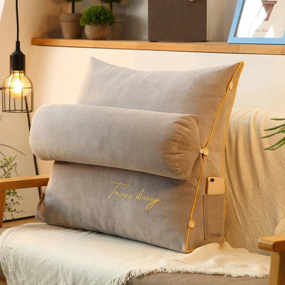 Keilvorm Rugkussen – Steun- & Leeskussen voor Bank, Bed of Stoel | 60×50×30 cm