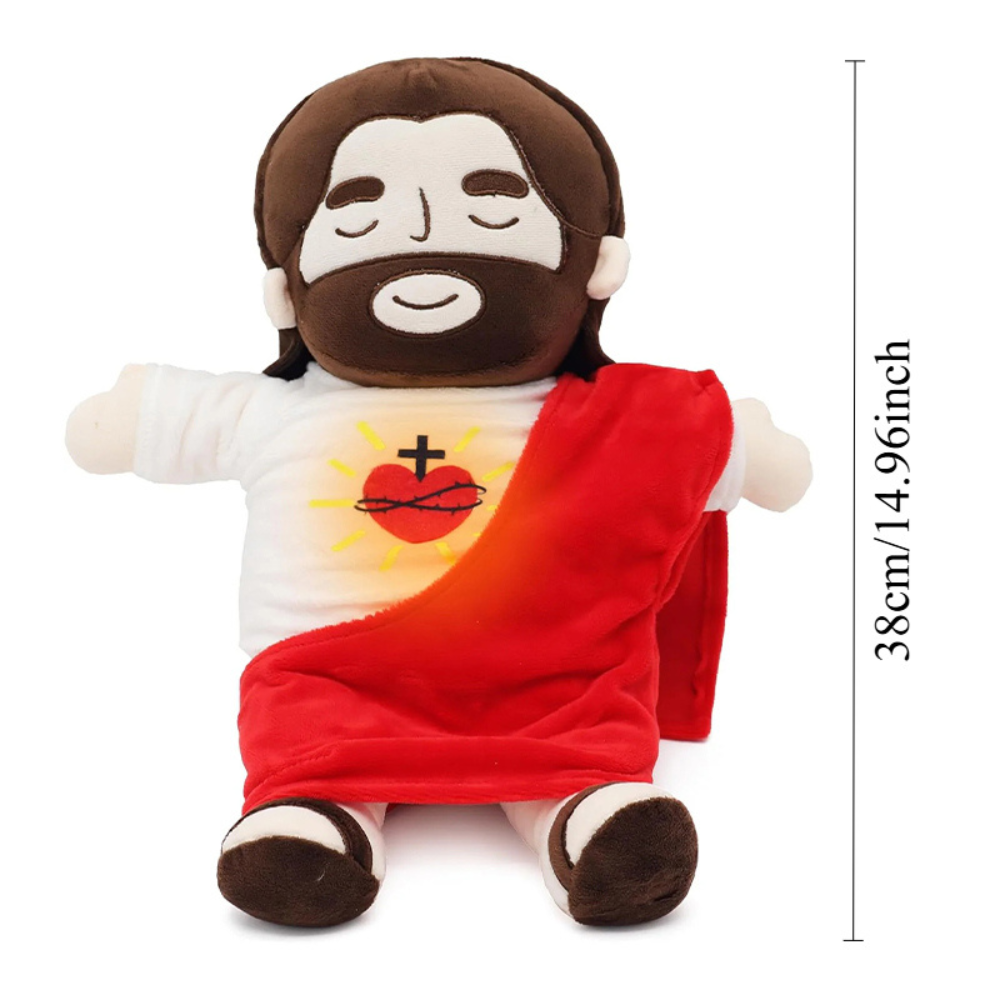 Jesus knuffel met ademend effect – Religieus knuffelspeeltje voor kinderen en rustmomenten