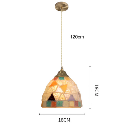 Hanglamp Eettafel van Glas en Koper – Unieke Retro Designlamp met Warme LED Verlichting | Sfeervolle Lamp voor Woonkamer of Slaapkamer