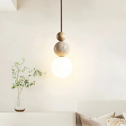 Travertin Duo Hanglamp – Natuurlijke Sfeer en Moderne Eenvoud