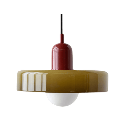 Bauhaus Hanglamp van Gekleurd Glas – Tijdloze Elegantie en Kunstzinnig Design