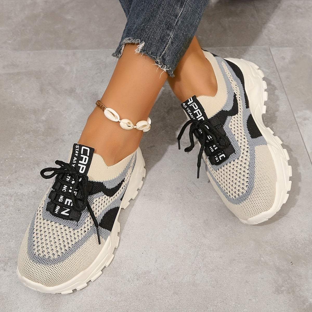 Dames sneakers – sportief, ademend mesh, rubberen zool, actief gebruik