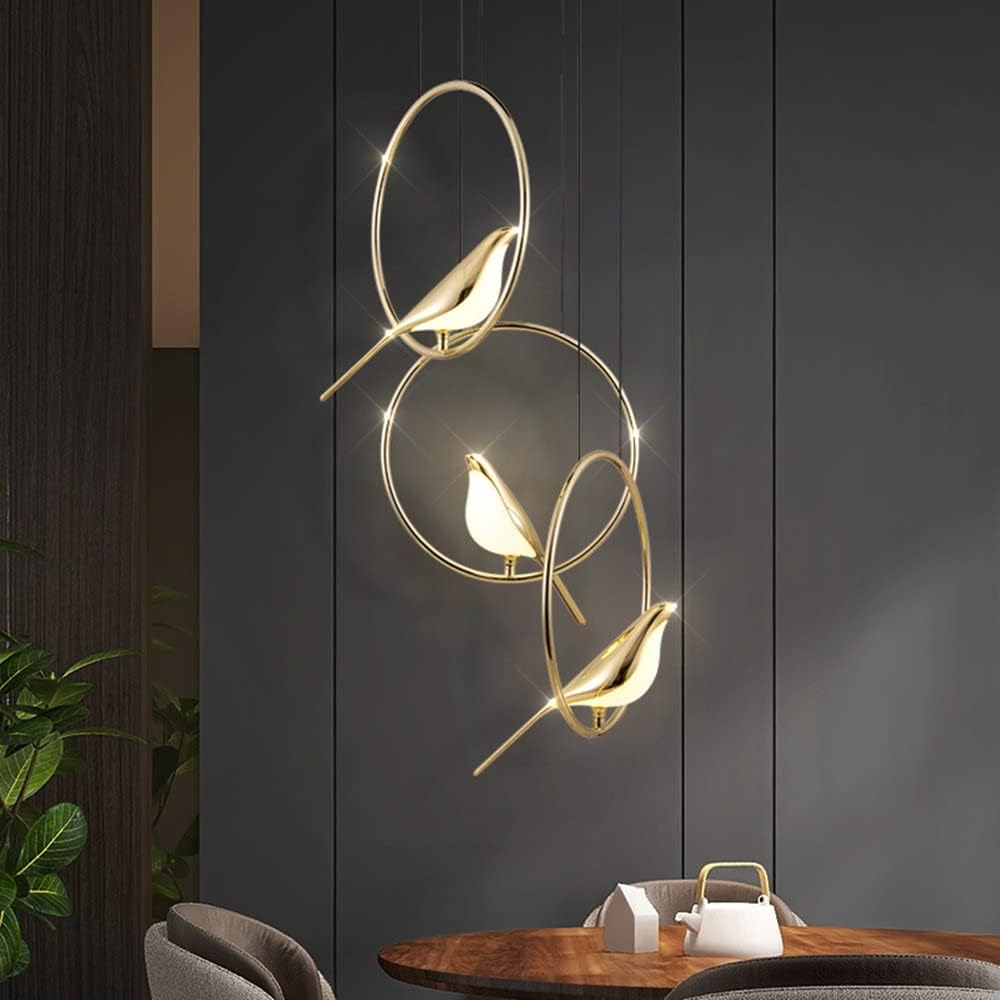 Elavira LED Hanglamp – Kunstzinnig Design met Vogelvorm en Ringstructuur