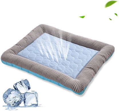 Verkoelende Huisdiermat voor Hond of Kat – Zomer Koelmat van Ice Silk in Blauw of Roze