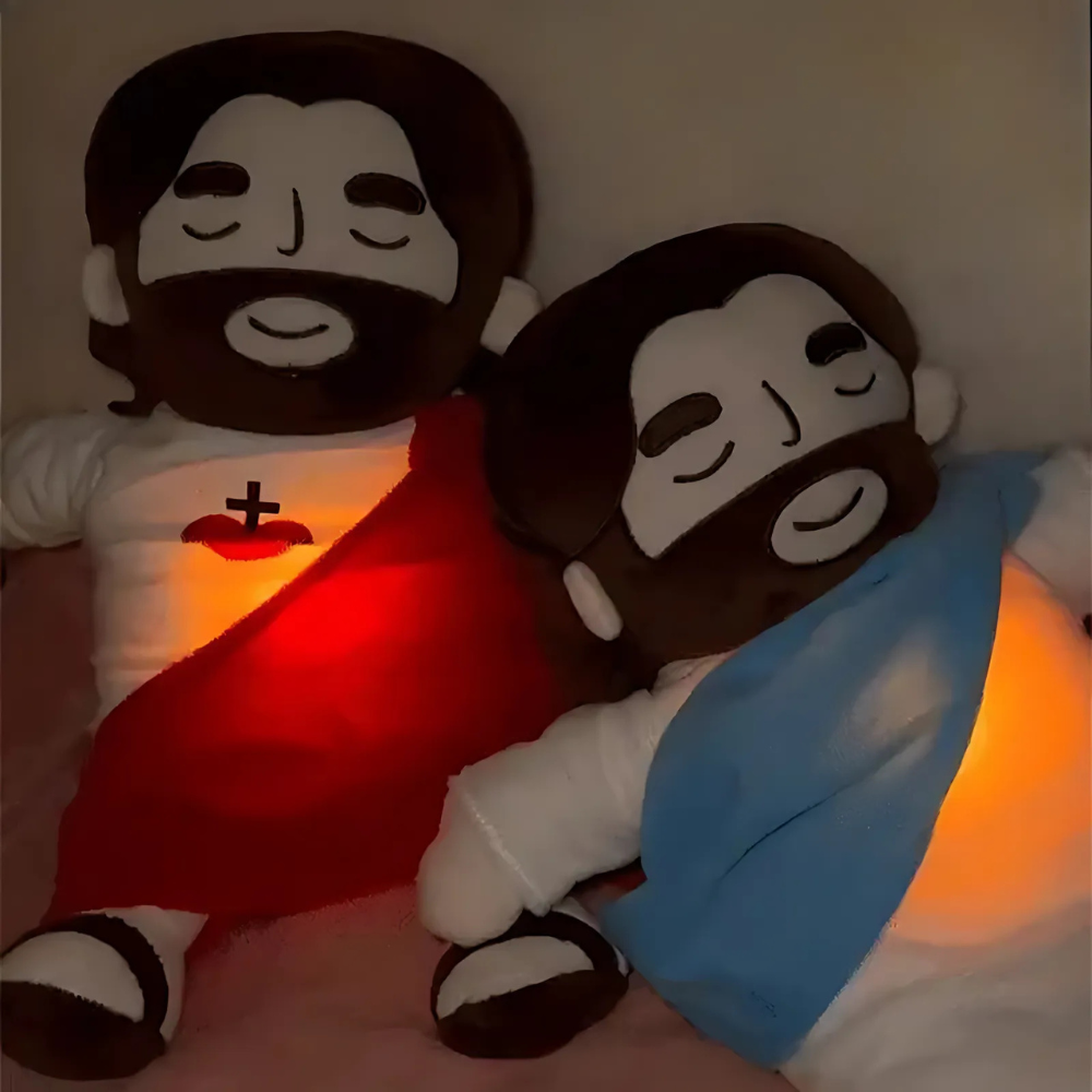 Jesus knuffel met ademend effect – Religieus knuffelspeeltje voor kinderen en rustmomenten