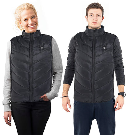 Verwarmd Bodywarmer Deluxe – USB Oplaadbaar Warmtevest voor Heren & Dames met Powerbank | 4 Warmtezones & 3 Warmtestanden – Zwart