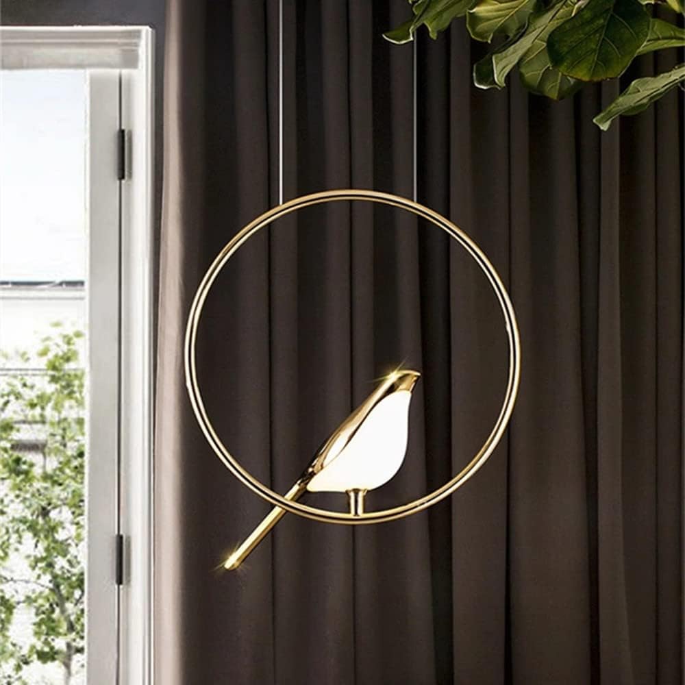 Elavira LED Hanglamp – Kunstzinnig Design met Vogelvorm en Ringstructuur