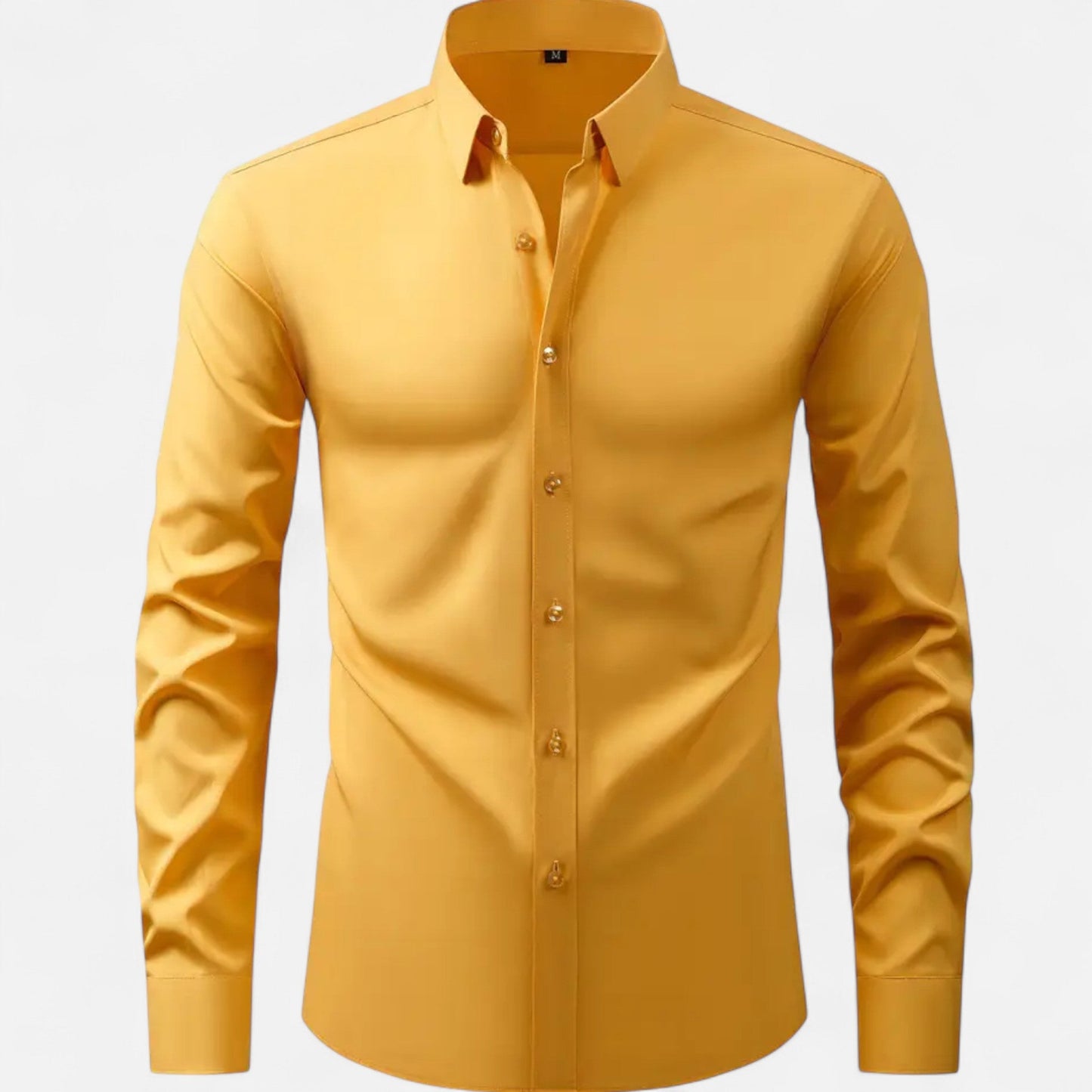 Heren Slim-Fit Lange Mouwen Overhemd met Stretch