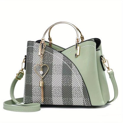 Dames handtas – kleurblok design, kwast details, ruim, stijlvol
