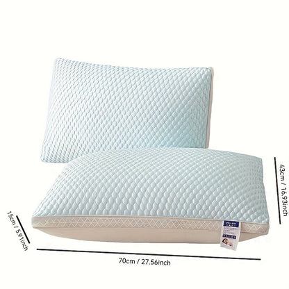 Koel Hoofdkussen – Ademend Slaapkussen met Blauwe Hoes | 70×43 cm