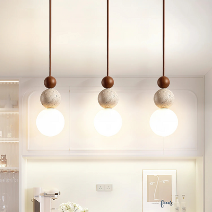 Travertin Duo Hanglamp – Natuurlijke Sfeer en Moderne Eenvoud