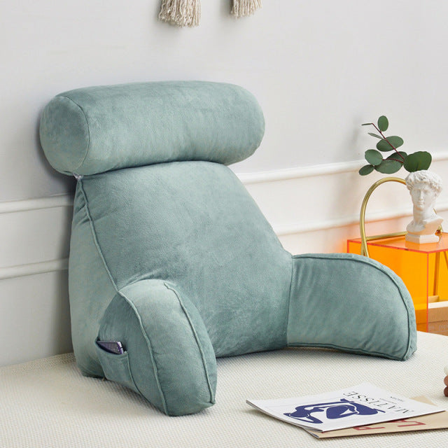 Rugkussen met Armleuningen – Comfortabel Lees- & Relaxkussen met Hoofdsteun