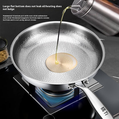 Pure Titanium Koekenpan Zonder Coating – PFAS-vrij, Krasbestendig & Inductiegeschikt | Verkrijgbaar in 26cm, 28cm & 30cm