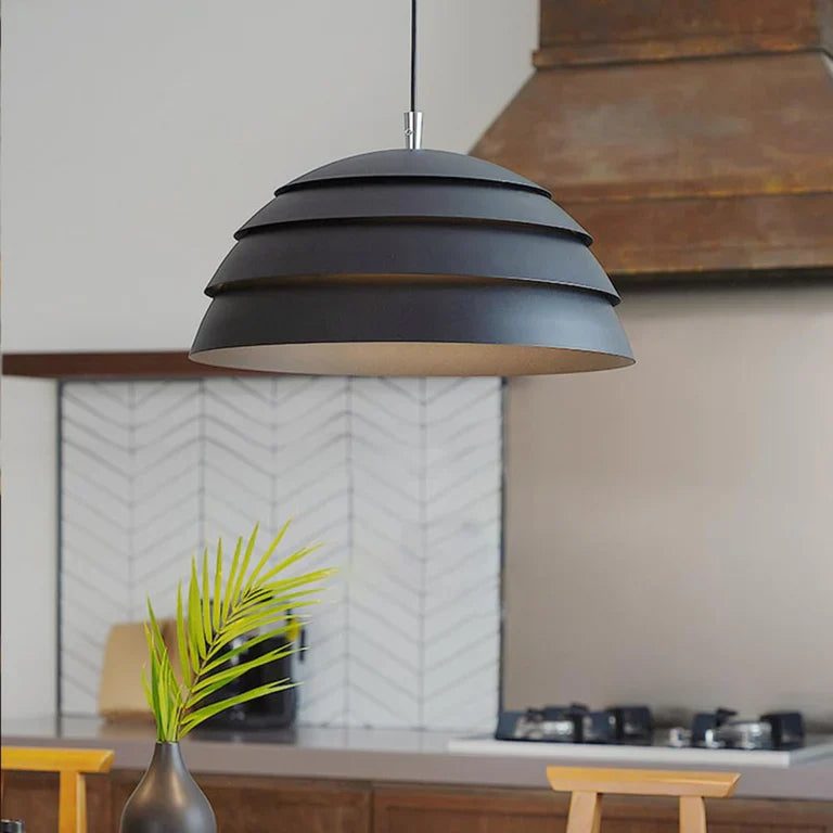 Industriële Hanglamp – Gelaagde IJzeren Lamp in Mat Zwart | Moderne Loft Verlichting