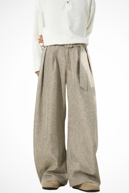 Hoge taille pantalon met riem – Sterk en stijlvol silhouet