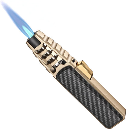 Windproof Torch Lighter met 1300°C Blauwe Vlam – Navulbaar Butaan Gasbrander in Luxe Cadeauverpakking