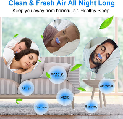 Draagbaar Anti-Snurk Apparaat bij Slaapapneu – Micro CPAP met Zachte Luchtdruk & USB-Oplaadfunctie | Fluisterstil, Medisch Siliconen & Compact Formaat voor Reizen of Thuisgebruik
