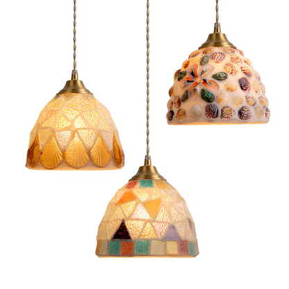 Hanglamp Eettafel van Glas en Koper – Unieke Retro Designlamp met Warme LED Verlichting | Sfeervolle Lamp voor Woonkamer of Slaapkamer