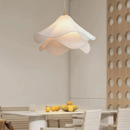 Amber Bloom Hanglamp – Elegante Textiele Verlichting met Bloemachtige Vorm