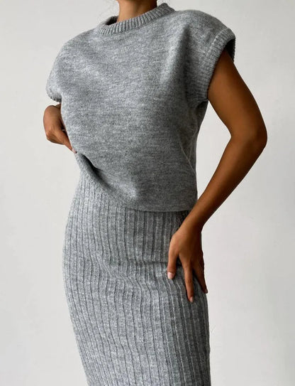 Emma | Stijlvolle Gebreide Crop Top en Rok 3