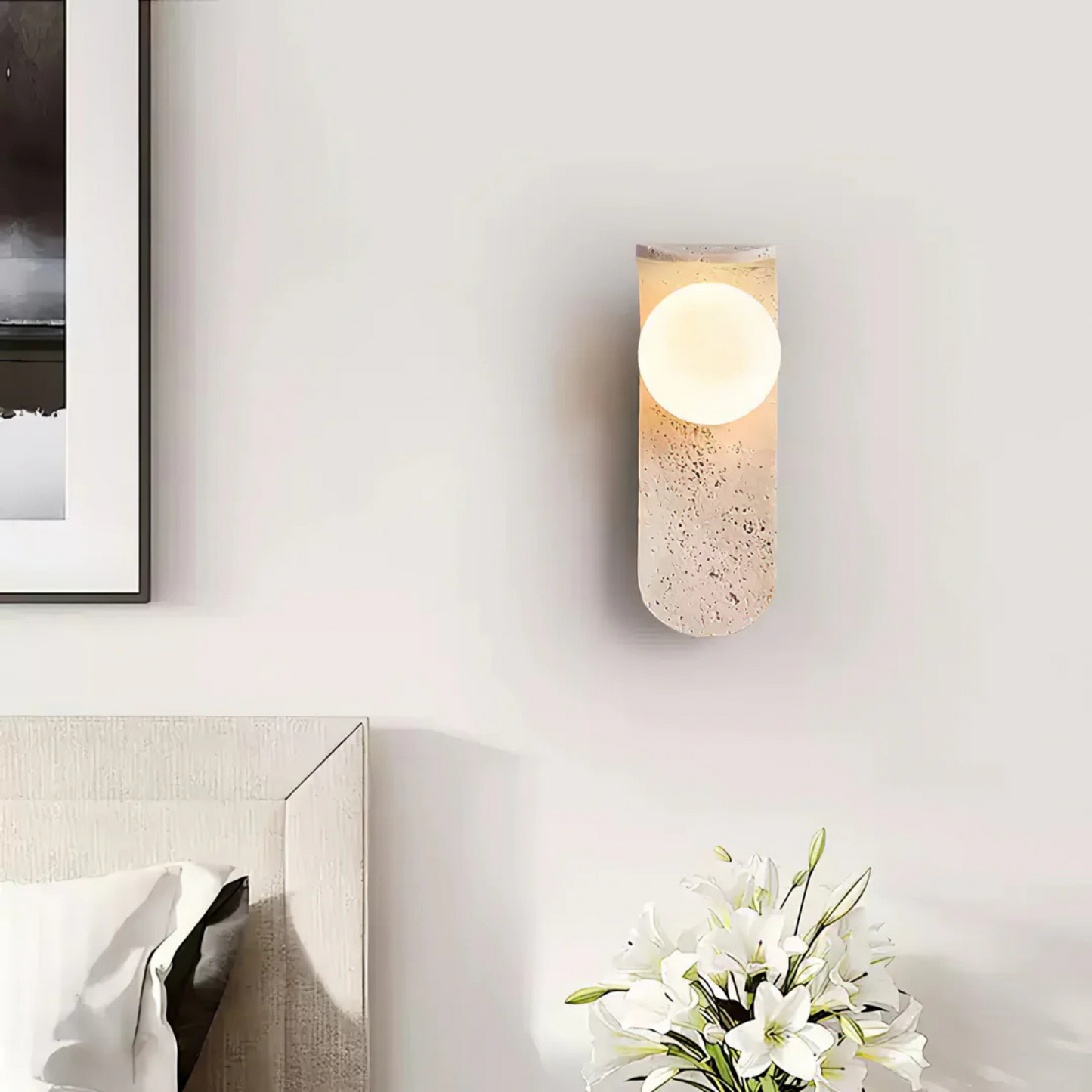 Travertin Wandlamp – Organische Warmte en Tijdloze Elegant