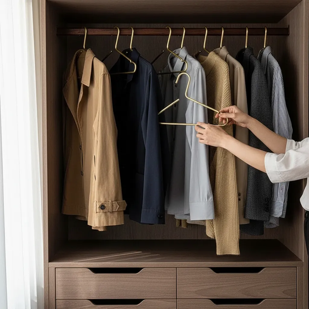 Luxe Metalen Kleerhangers – Mattgoud & Zilver Design, Ruimtebesparend en Extra Stevig (Set van 5)