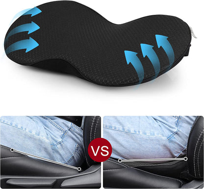 Autostoelverhoger met Memory Foam – Zitkussen van 9 cm Hoog voor Kleinere Bestuurders | Ergonomisch & Ademend – Zwart, Rood, Beige of Bruin
