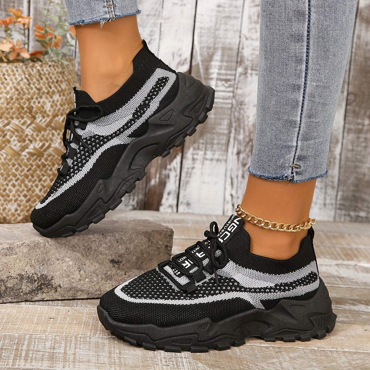 Dames sneakers – sportief, ademend mesh, rubberen zool, actief gebruik