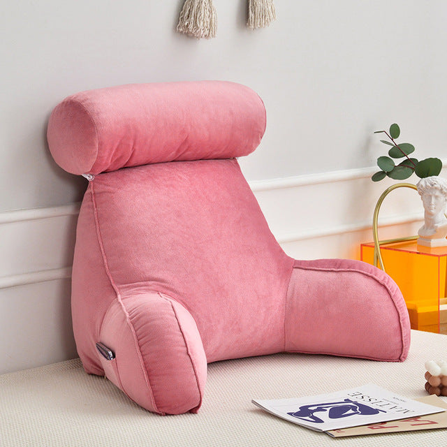 Rugkussen met Armleuningen – Comfortabel Lees- & Relaxkussen met Hoofdsteun