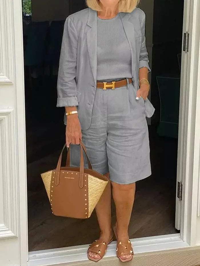 Sophie | Elegante Katoenen Blazer Set voor Warme Dagen 4