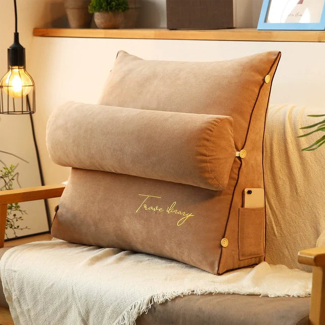 Keilvorm Rugkussen – Steun- & Leeskussen voor Bank, Bed of Stoel | 60×50×30 cm