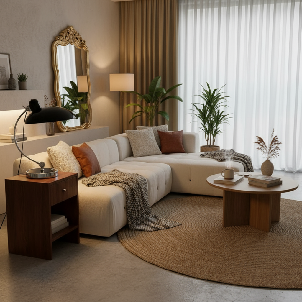 ScandiArc Tafellamp – Bauhaus Designlamp met Scandinavische Vormgeving, Verchroomde Afwerking & Gerichte LED Verlichting