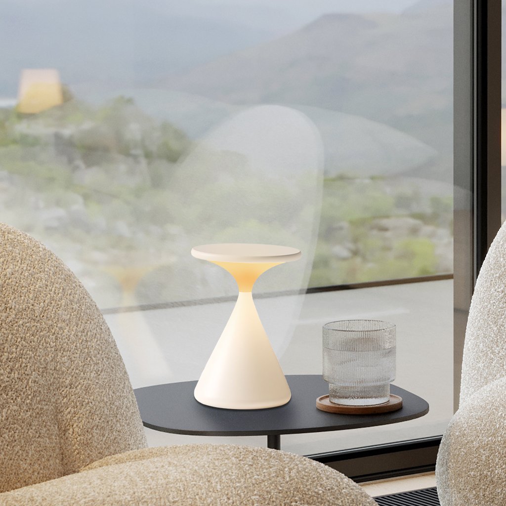 Dimbare LED tafellamp zonder snoer – Moderne acculamp in zand, wit en zwart