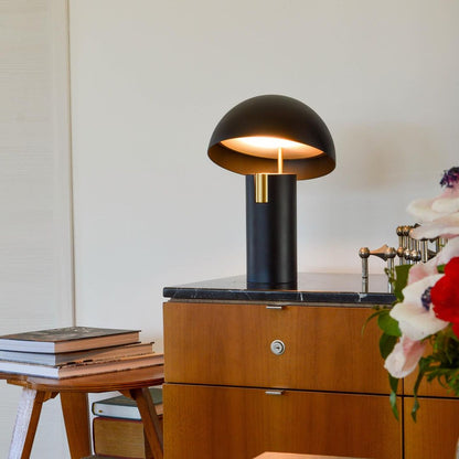 Virella Design Tafellamp – Paddenstoelvormige Lamp in Goud & Wit
