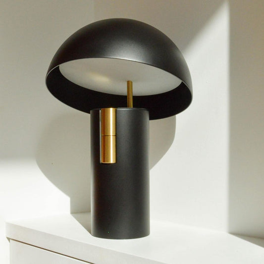 Virella Design Tafellamp – Paddenstoelvormige Lamp in Goud & Wit