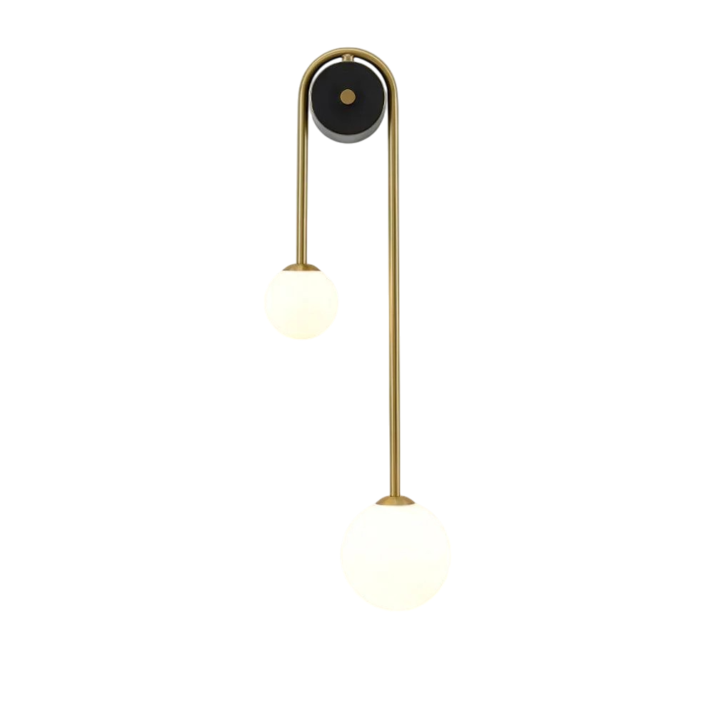 Bogen-Wandlamp in Messing – Gebogen Design | Moderne Wandverlichting van Glas & Messing voor Slaapkamer, Hal of Woonkamer