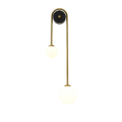 Bogen-Wandlamp in Messing – Gebogen Design | Moderne Wandverlichting van Glas & Messing voor Slaapkamer, Hal of Woonkamer