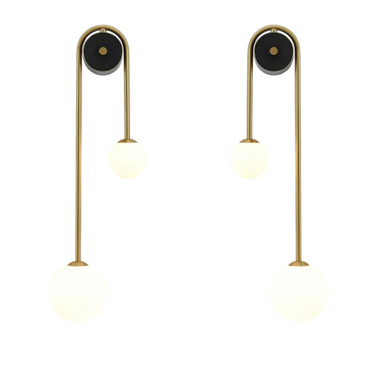 Bogen-Wandlamp in Messing – Gebogen Design | Moderne Wandverlichting van Glas & Messing voor Slaapkamer, Hal of Woonkamer