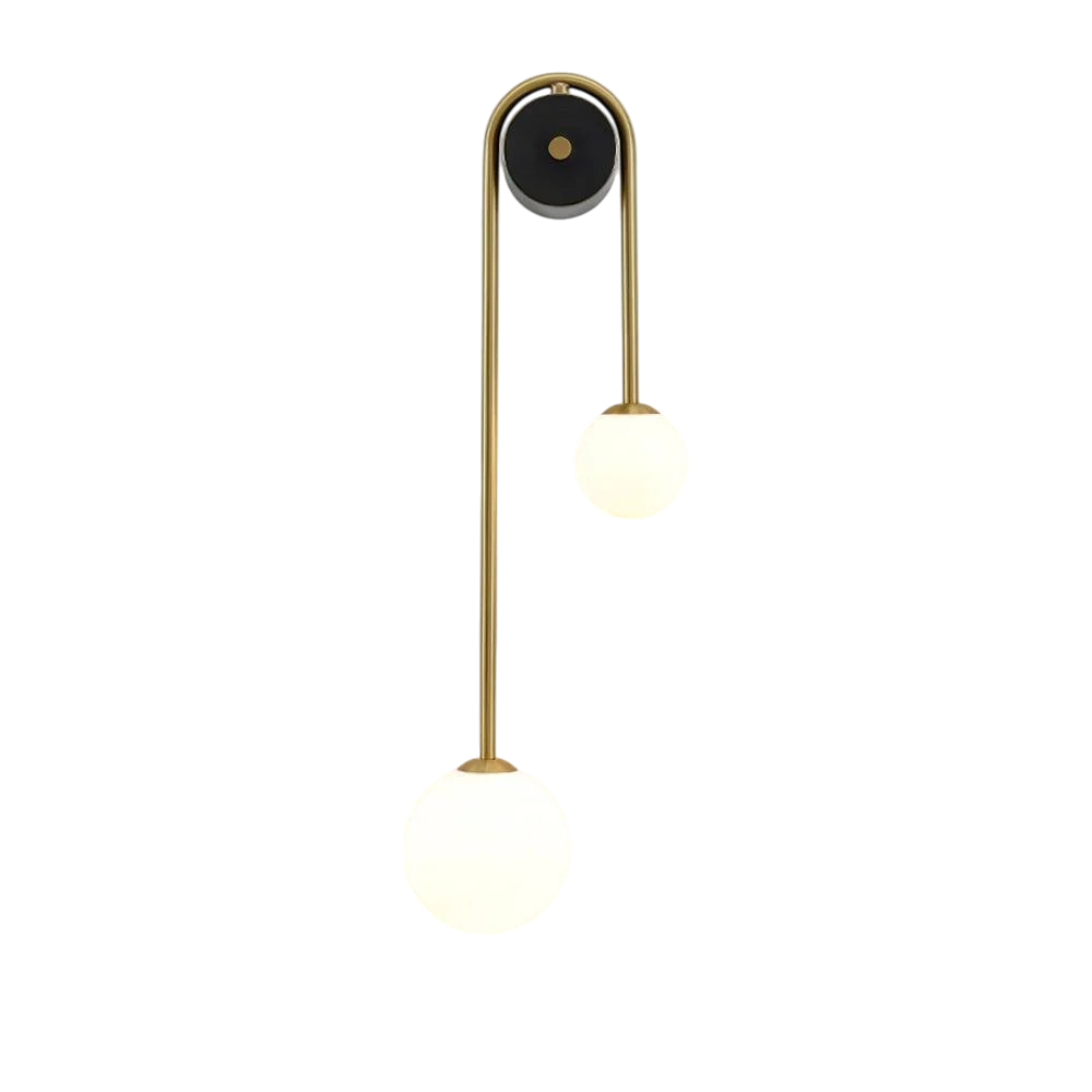 Bogen-Wandlamp in Messing – Gebogen Design | Moderne Wandverlichting van Glas & Messing voor Slaapkamer, Hal of Woonkamer