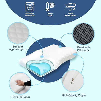 BreatheEase™ Orthopedisch Anti-Snurk Kussen - Ergonomisch Gel Memory Foam
