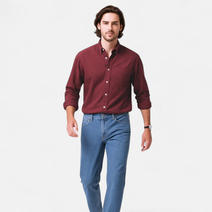 Heren Effen Langarmshirt