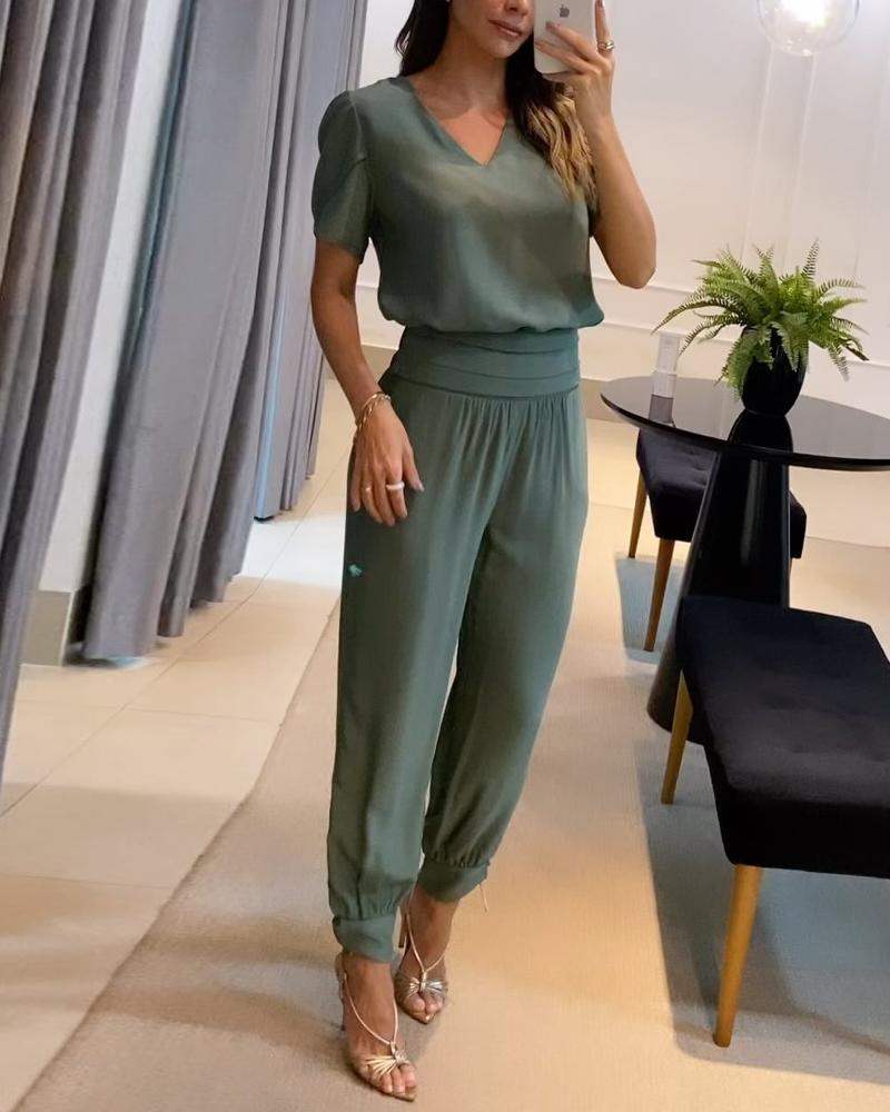 Emma | Elegante V-hals Blouse en Comfortabele Broek 6
