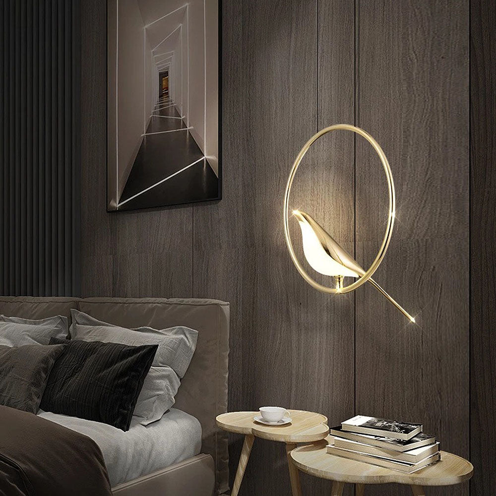 Elavira LED Hanglamp – Kunstzinnig Design met Vogelvorm en Ringstructuur