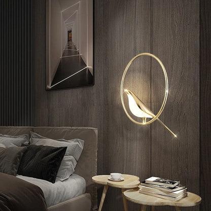 Elavira LED Hanglamp – Kunstzinnig Design met Vogelvorm en Ringstructuur