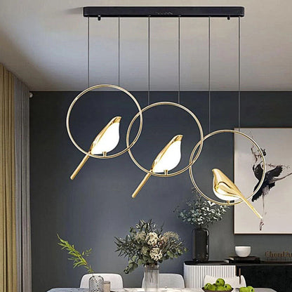 Elavira LED Hanglamp – Kunstzinnig Design met Vogelvorm en Ringstructuur