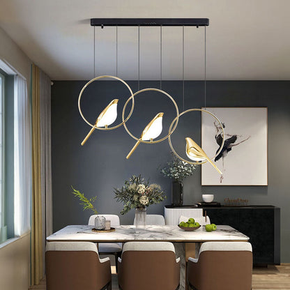 Elavira LED Hanglamp – Kunstzinnig Design met Vogelvorm en Ringstructuur