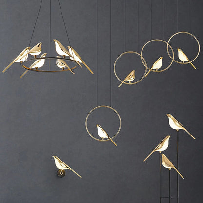 Elavira LED Hanglamp – Kunstzinnig Design met Vogelvorm en Ringstructuur