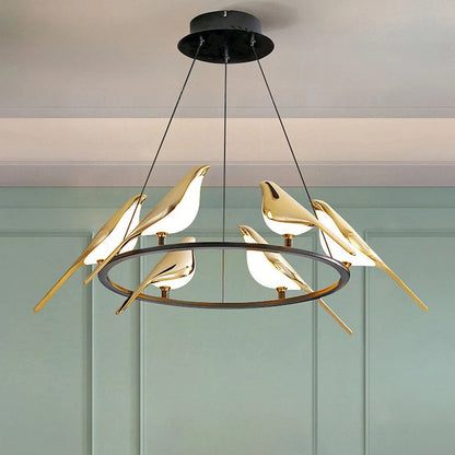 Elavira LED Hanglamp – Kunstzinnig Design met Vogelvorm en Ringstructuur
