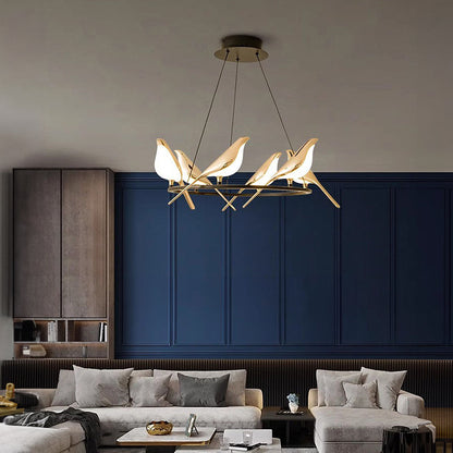 Elavira LED Hanglamp – Kunstzinnig Design met Vogelvorm en Ringstructuur