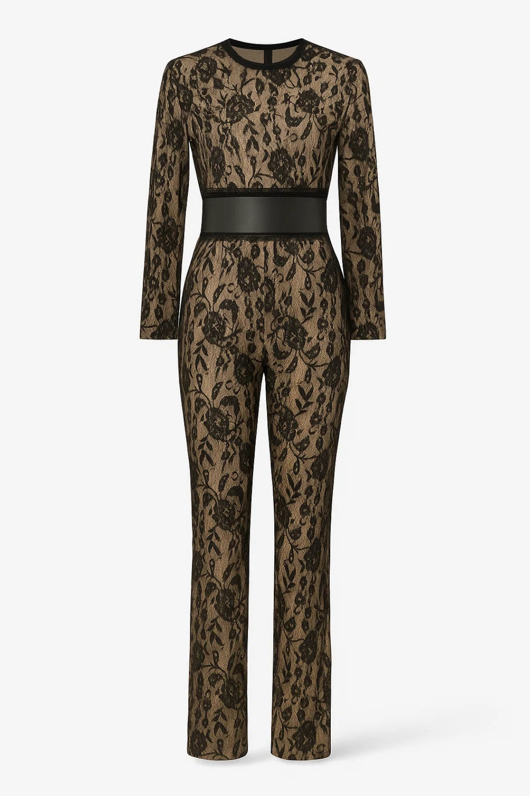 Dames jumpsuit – slim fit, bloemenstructuur, elegant, avond & feest